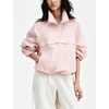 image:imageTanmimg Womens Casual Quarter Zip Pullover Windbreaker Jacket  Hand Pockets Stand Collar Adjustable Drawstring Loose Fit WindResistant Lightweight amp PackablePink