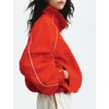 image:imageTanmimg Womens Casual Quarter Zip Pullover Windbreaker Jacket  Hand Pockets Stand Collar Adjustable Drawstring Loose Fit WindResistant Lightweight amp PackableRed