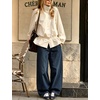image:imageTanming Womens Casual FunnelNeck Lightweight Jackets  Button Down Elastic Waist Loose Fit Peplum Hem Ease Packable WindResistantBeige