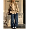 image:imageTanming Womens Casual FunnelNeck Lightweight Jackets  Button Down Elastic Waist Loose Fit Peplum Hem Ease Packable WindResistantKhaki