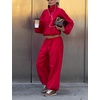 image:imageTanming Womens Casual FunnelNeck Lightweight Jackets  Button Down Elastic Waist Loose Fit Peplum Hem Ease Packable WindResistantRed