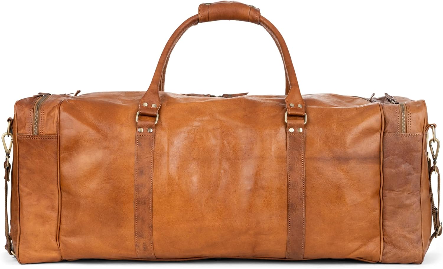Berliner Bags Vintage Leather Duffle Bag New York for Travel or the Gym, Overnight Bag for Men and Women 