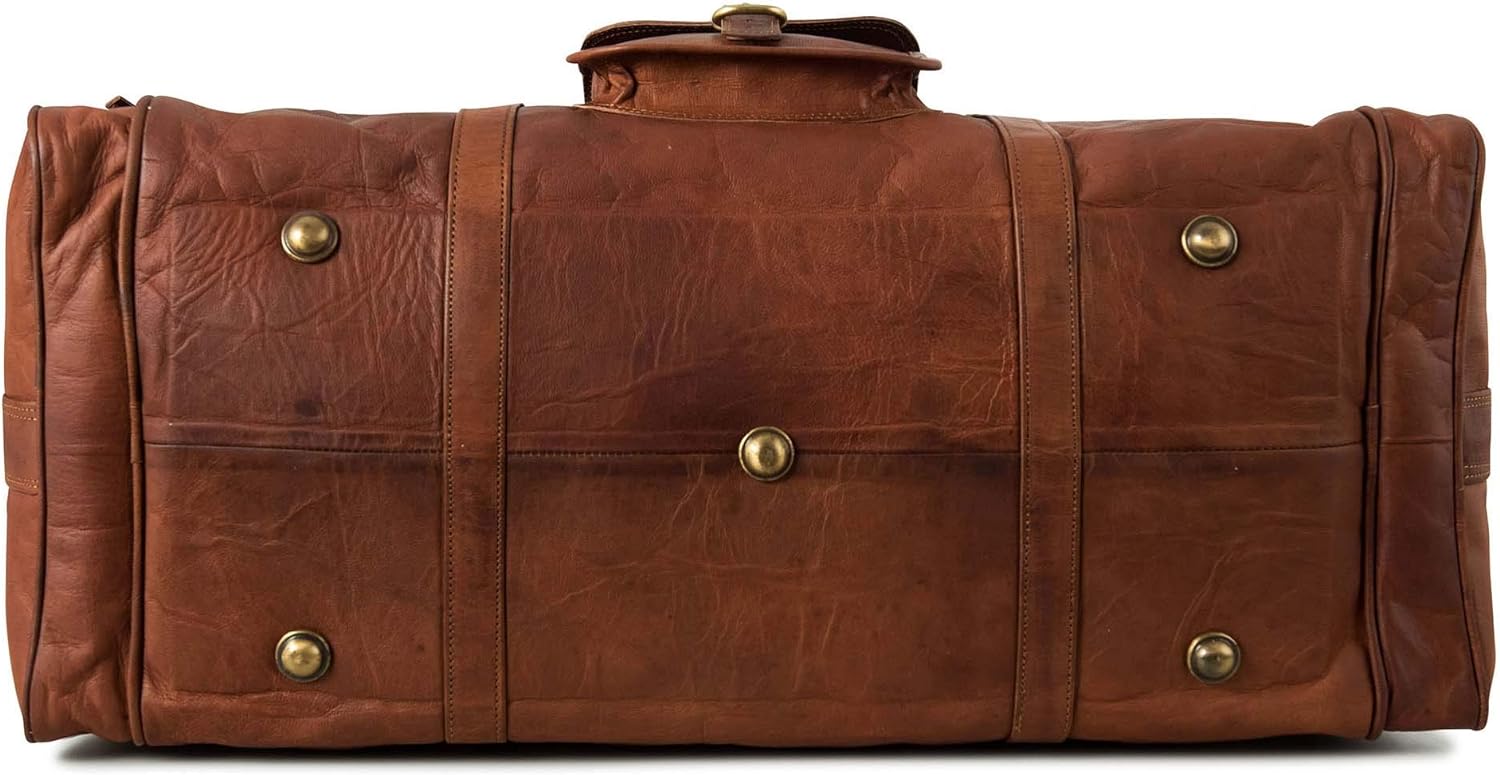 Berliner Bags Vintage Leather Duffle Bag New York for Travel or the Gym, Overnight Bag for Men and Women 