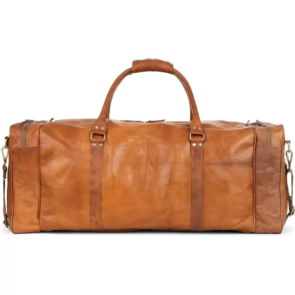Berliner Bags Vintage Leather Duffle Bag New York for Travel or the Gym, Overnight Bag for Men and Women 