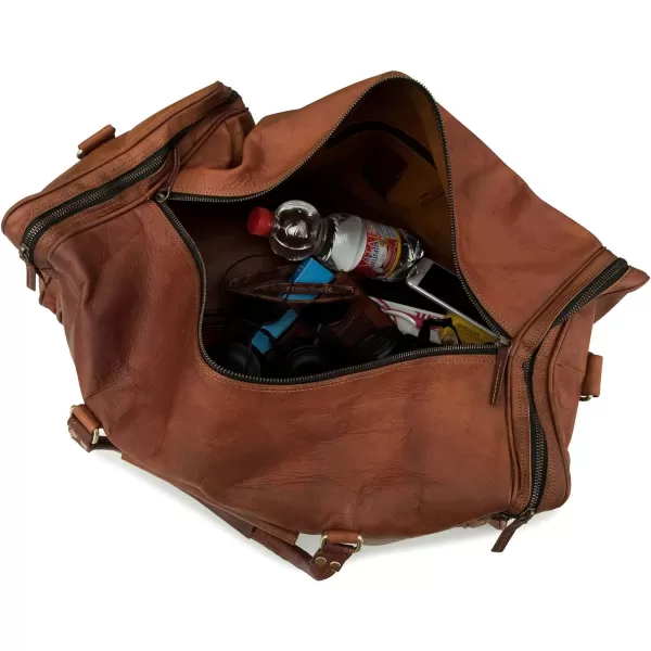 Berliner Bags Vintage Leather Duffle Bag New York for Travel or the Gym, Overnight Bag for Men and Women 