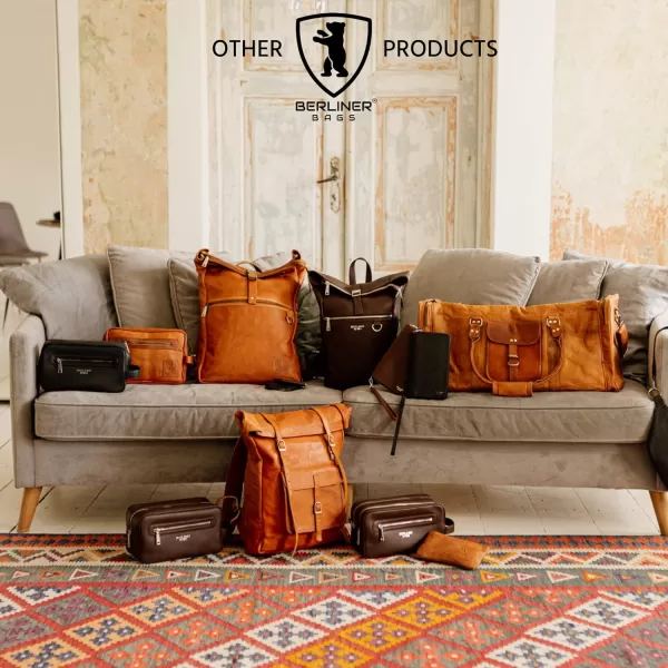 Berliner Bags Vintage Leather Duffle Bag New York for Travel or the Gym, Overnight Bag for Men and Women 