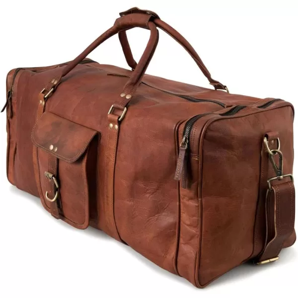 Berliner Bags Vintage Leather Duffle Bag New York for Travel or the Gym, Overnight Bag for Men and Women 