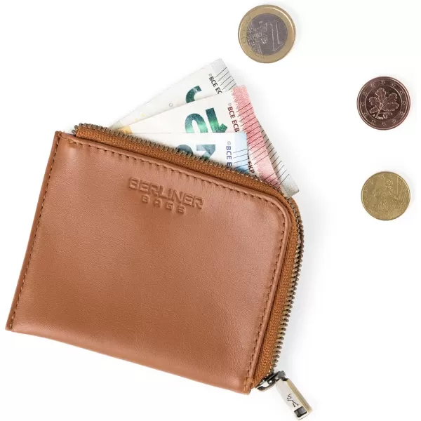 Berliner Bags Premium Leather Coin purse Mark, Mini Wallet with Zipper for Men and Women