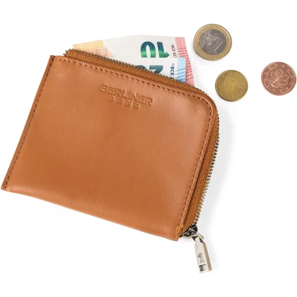 Berliner Bags Premium Leather Coin purse Mark, Mini Wallet with Zipper for Men and Women