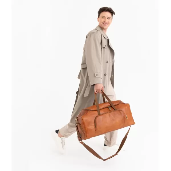 Berliner Bags Leather Duffle Bag Denver XL for Travel or the Gym, Overnight Bag for Men and Women - Brown