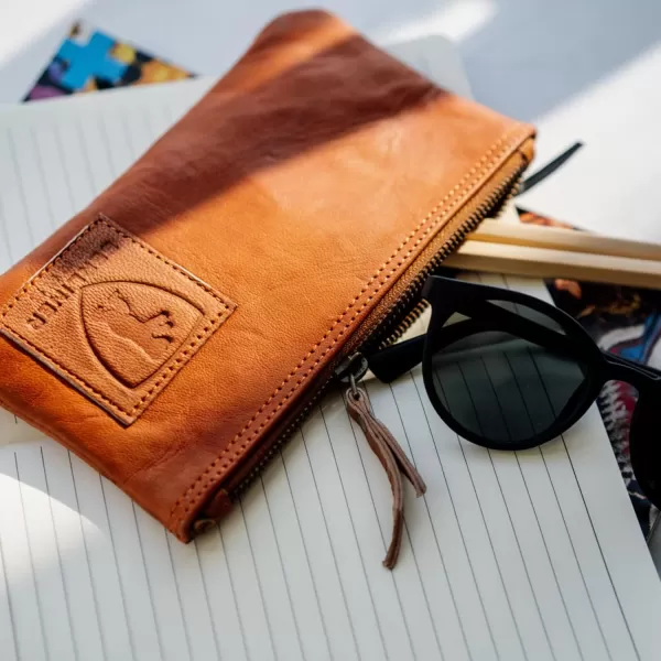 imageBERLINER BAGS Vintage Leather Pencil Case Pen Pouch for Work and University for Men and Women  Brown