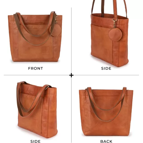imageBERLINER BAGS Vintage Leather Tote Bag Seville Large Shopper for WomenBrown