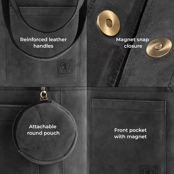 imageBERLINER BAGS Vintage Leather Tote Bag Seville Large Shopper for WomenDark Grey