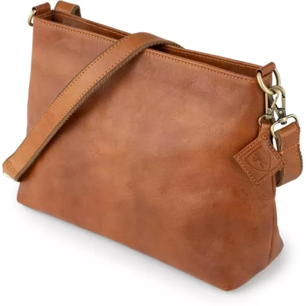 imageBERLINER BAGS Vintage Leather Shoulder Bag Marbella Crossbody Handbag for Women  BrownBrown M