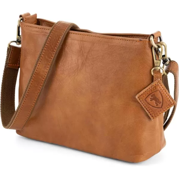 imageBERLINER BAGS Vintage Leather Shoulder Bag Marbella Crossbody Handbag for Women  BrownBrown S