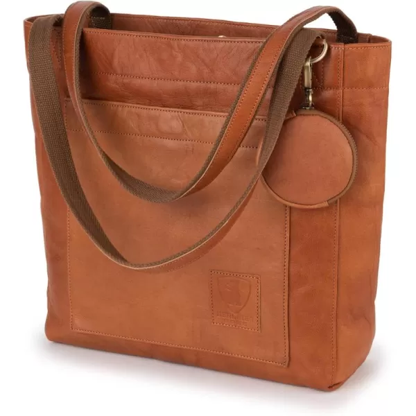 imageBERLINER BAGS Vintage Leather Tote Bag Seville Large Shopper for WomenBrown