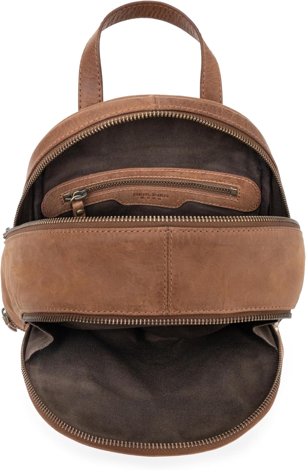 imageBERLINER BAGS Vintage Leather Backpack Florence Small Backpack Purse for Women for Work University Travel  Brown