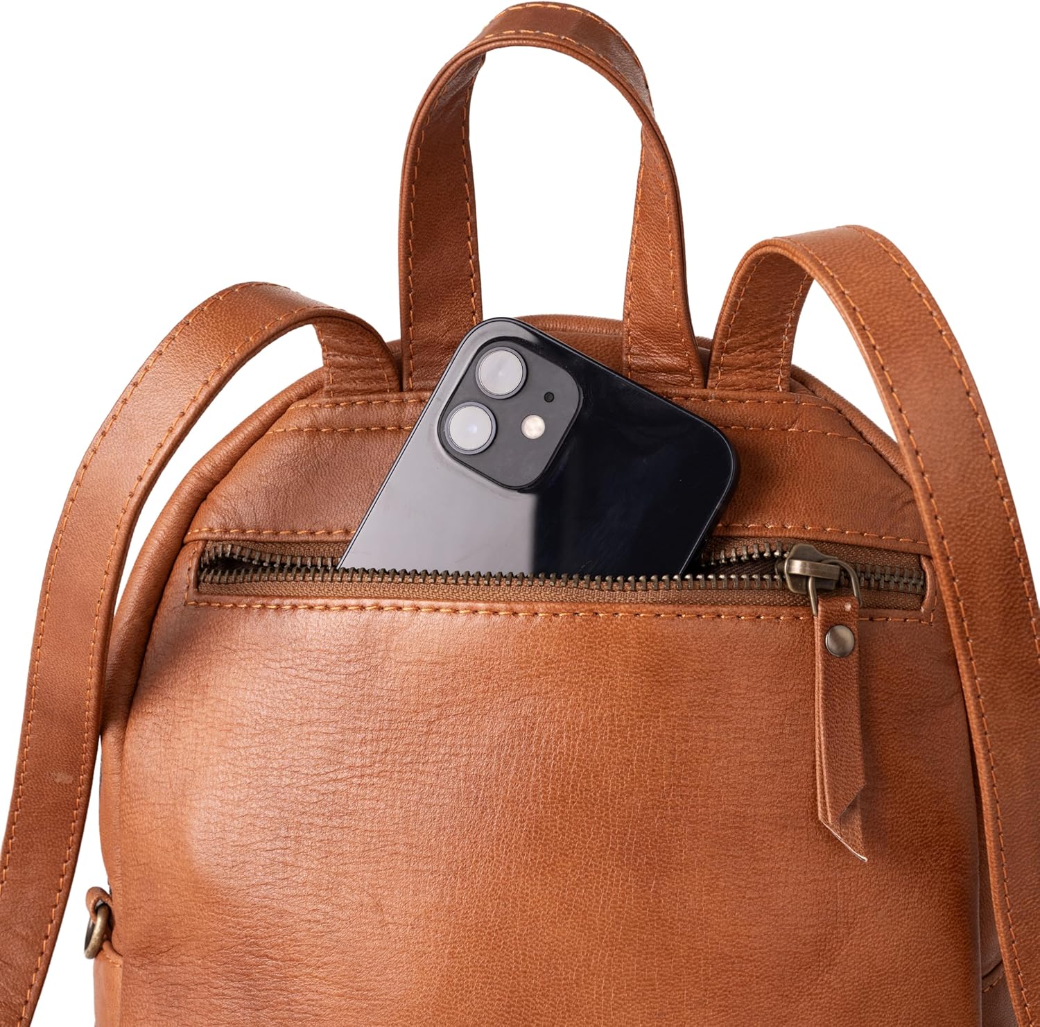 imageBERLINER BAGS Vintage Leather Backpack Kelly Small Backpack Purse for Women for Work University Travel  Brown