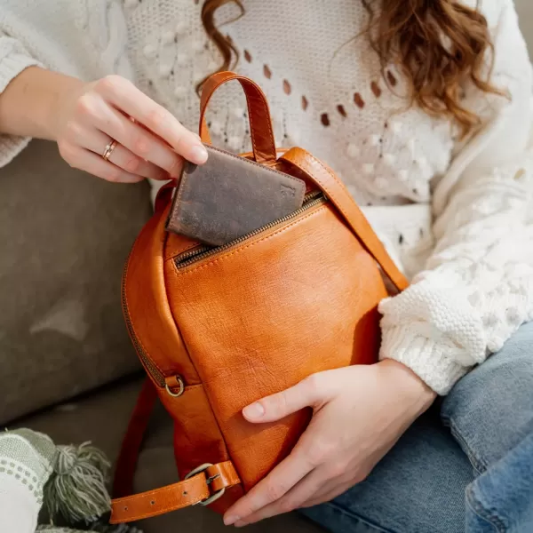imageBERLINER BAGS Vintage Leather Backpack Kelly Small Backpack Purse for Women for Work University Travel  Brown