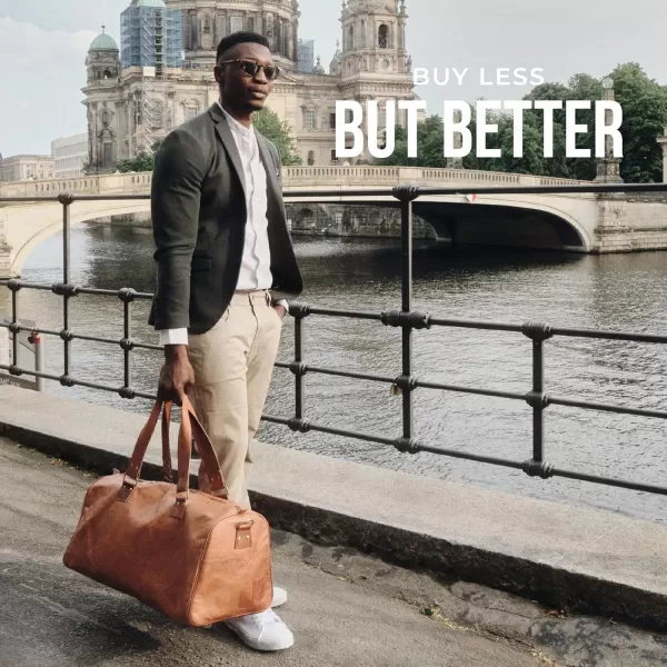 imageBerliner Bags Vintage Leather Duffle Bag Oslo with Shoe Compartment for Travel or the Gym Overnight Bag for Men and Women  BrownBrown with Shoe Compartment