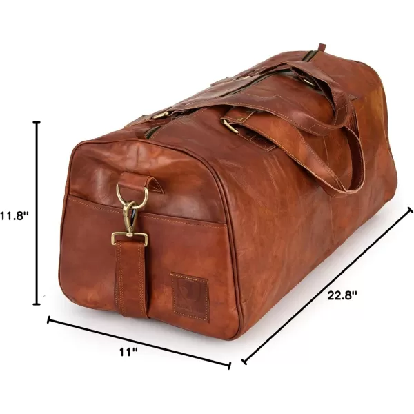 imageBerliner Bags Vintage Leather Duffle Bag Oslo with Shoe Compartment for Travel or the Gym Overnight Bag for Men and Women  BrownCognac