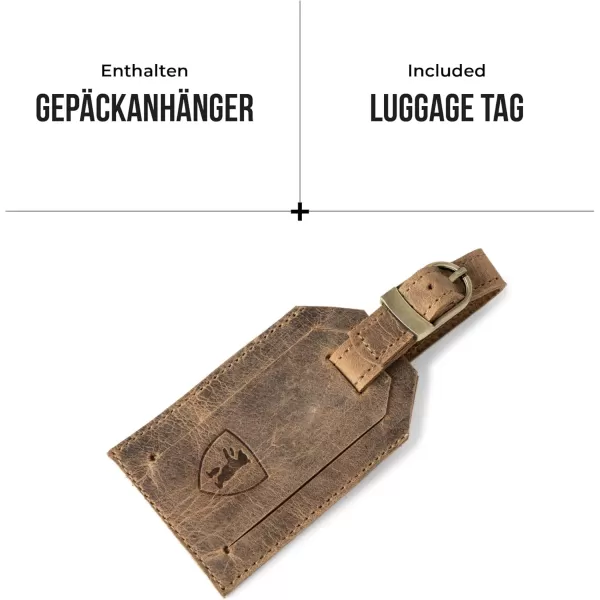 imageBerliner Bags Vintage Leather Duffle Bag Oslo with Shoe Compartment for Travel or the Gym Overnight Bag for Men and Women  BrownHunter Brown