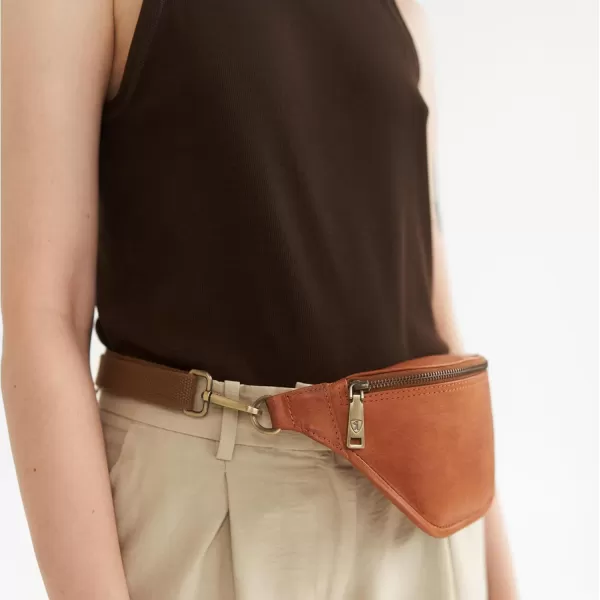 imageBerliner Bags Vintage Leather Fanny Pack Kai M Crossbody Belt Bag for Men and Women  BrownBrown M