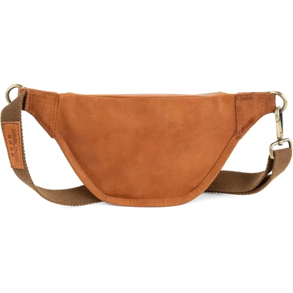 imageBerliner Bags Vintage Leather Fanny Pack Kai M Crossbody Belt Bag for Men and Women  BrownBrown M