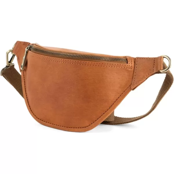 imageBerliner Bags Vintage Leather Fanny Pack Kai M Crossbody Belt Bag for Men and Women  BrownBrown M