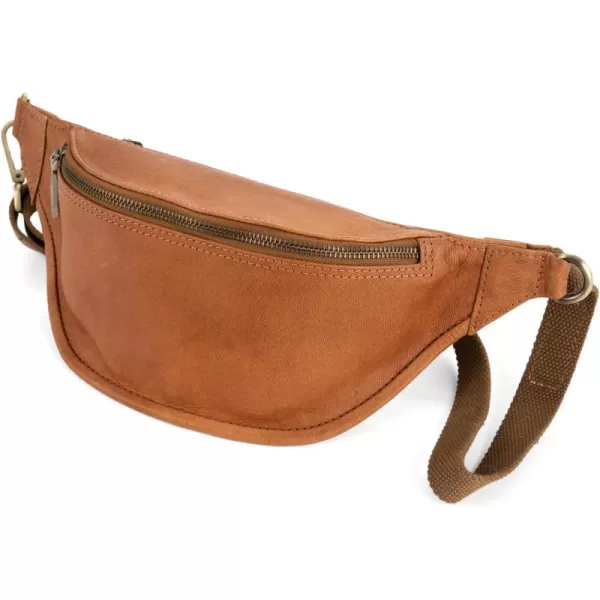 imageBerliner Bags Vintage Leather Fanny Pack Kai M Crossbody Belt Bag for Men and Women  BrownBrown XL