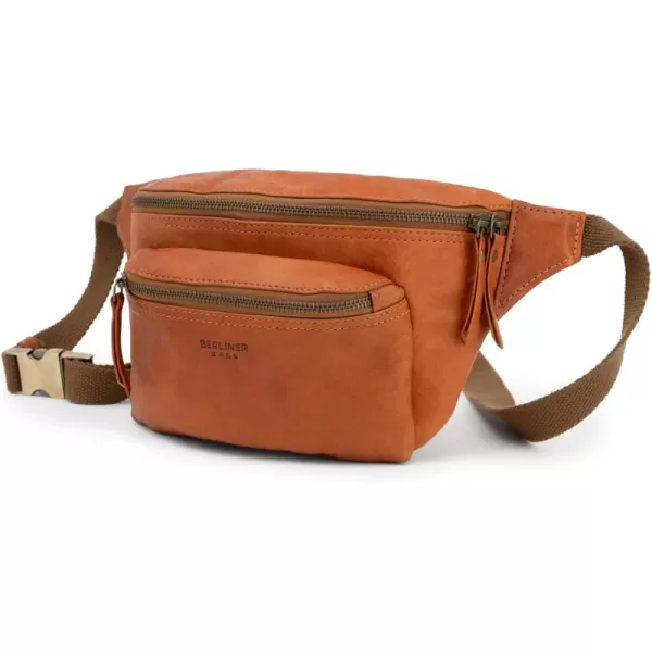 imageBerliner Bags Vintage Leather Fanny Pack Luca Crossbody Belt Bag for Men and Women  Brown