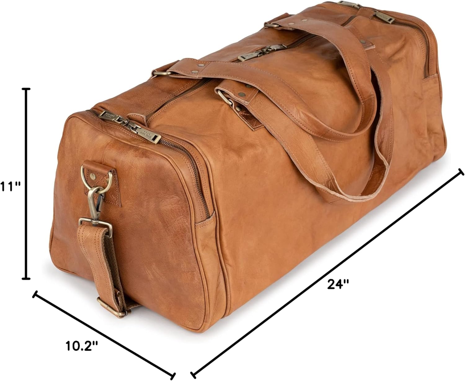 imageBerliner Bags Vintage Leather Duffle Bag Bergen for Travel or the Gym Overnight Bag for Men and Women  Brown