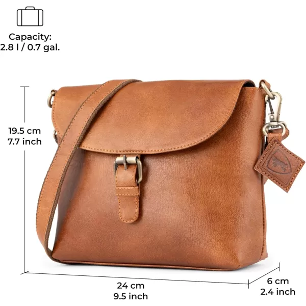 imageBERLINER BAGS Vintage Genuine Leather Shoulder Bag Catalina Handbag Small Crossbody Purse for Women  Brown