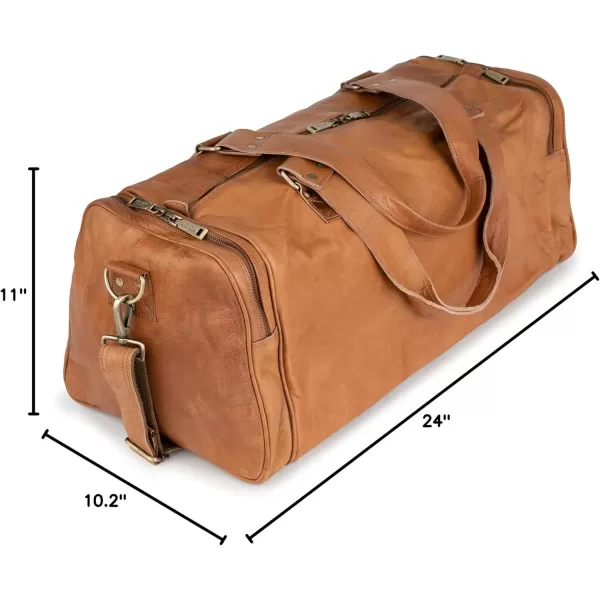 imageBerliner Bags Vintage Leather Duffle Bag Bergen for Travel or the Gym Overnight Bag for Men and Women  Brown
