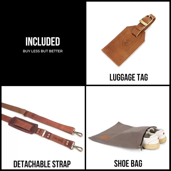 imageBerliner Bags Vintage Leather Duffle Bag Mnchen for Travel or the Gym Overnight Bag for Men and Women  Brown Cognac
