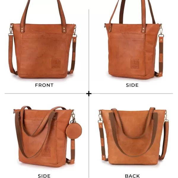 imageBerliner Bags Vintage Leather Shoulder Bag Verona Handbag Large Tote Bag for Women  Brown