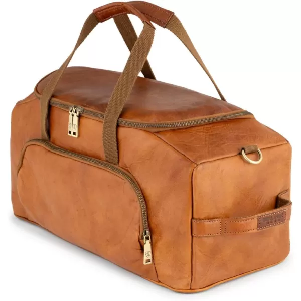 imageBerliner Bags Leather Duffle Bag Denver M for Travel or the Gym Overnight Bag for Men and Women  BrownBrown M