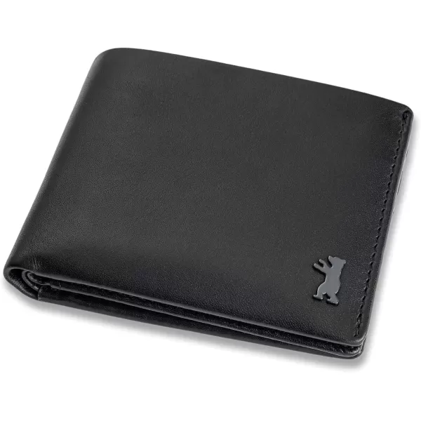 imageBERLINER BAGS Premium Leather Mens Wallet Billfold with Coin Pocket for Men Without ID Flap BlackBlack