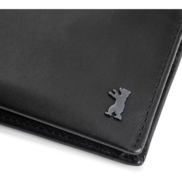 imageBERLINER BAGS Premium Leather Mens Wallet Billfold with Coin Pocket for Men Without ID Flap BlackBlack