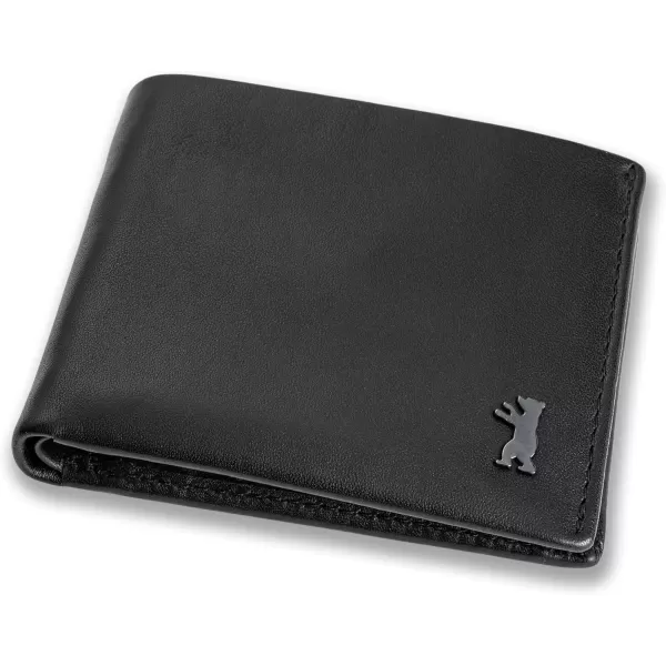 imageBERLINER BAGS Premium Leather Mens Wallet Billfold with Coin Pocket for Men Without ID Flap BlackBlack