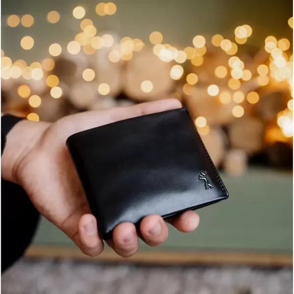 imageBERLINER BAGS Premium Leather Mens Wallet Billfold with Coin Pocket for Men Without ID Flap BlackBlack