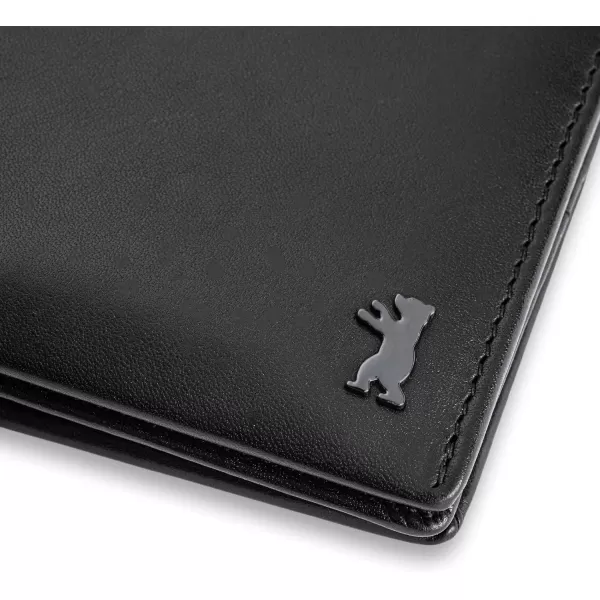 imageBERLINER BAGS Premium Leather Mens Wallet Billfold with Coin Pocket for Men Without ID Flap BlackBlack