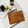 imageBERLINER BAGS Vintage Leather Document Pouch Dirk Passport Holder and Travel Organizer  BrownWalnut