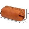 imageBERLINER BAGS Vintage Leather Cosmetic Bag Ben M Toiletry Bag for Women and Men for Travelling  BrownBrown XL