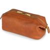 imageBERLINER BAGS Vintage Leather Cosmetic Bag Ben M Toiletry Bag for Women and Men for Travelling  BrownBrown M