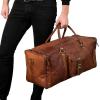 imageBerliner Bags Vintage Leather Duffle Bag New York XL for Travel or the Gym Overnight Bag for Men and Women  Brown