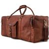 imageBerliner Bags Vintage Leather Duffle Bag New York XXL for Travel or the Gym Overnight Bag for Men and Women  Brown