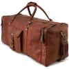 imageBerliner Bags Vintage Leather Duffle Bag New York XL for Travel or the Gym Overnight Bag for Men and Women  Brown