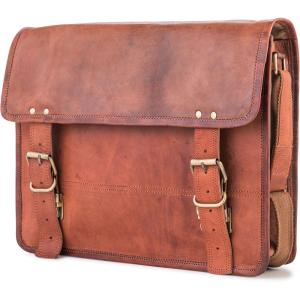 imageBERLINER BAGS Vintage Leather Messenger Bag York Briefcase for Men and Women  BrownBrown Xl