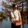 imageBERLINER BAGS Vintage Genuine Leather Shoulder Bag Louise Small Crossbody Handbag Purse for Women  Brown